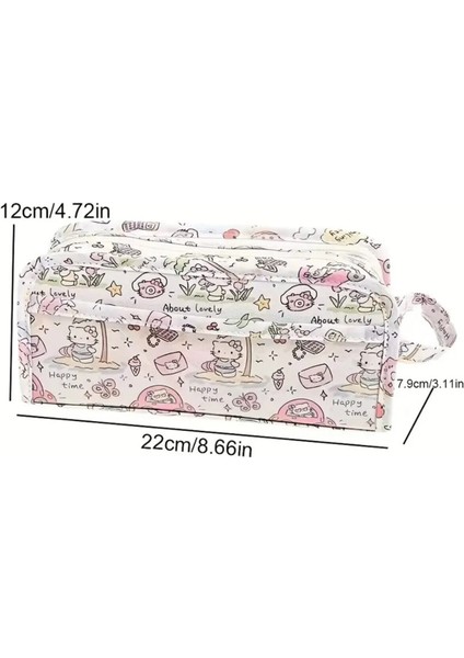 Sevimli Renkli Kalem Kutusu, Geniş Kapasiteli, Kızlar Için Okul Kalemliği