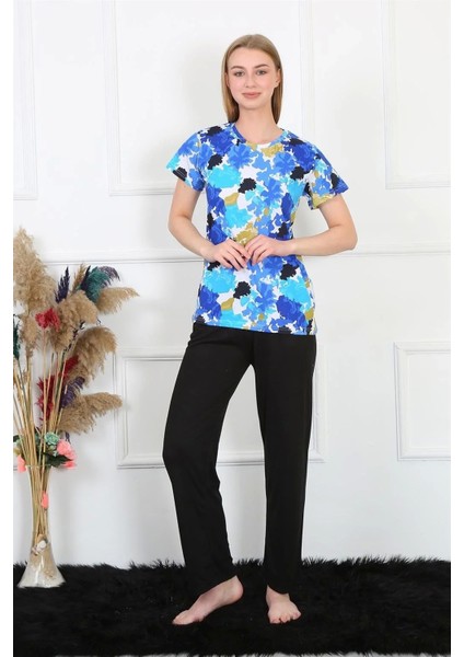 Kadın Penye Kısa Kol Pijama Takım Saks fiyatları