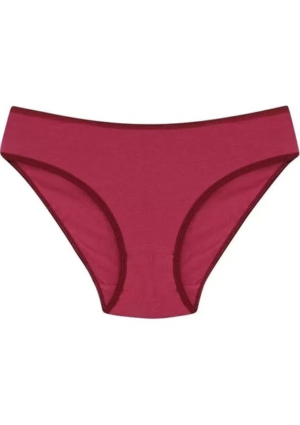 Kadın 3'lü Külot Bordo - Kırmızı - Krem fırsatları