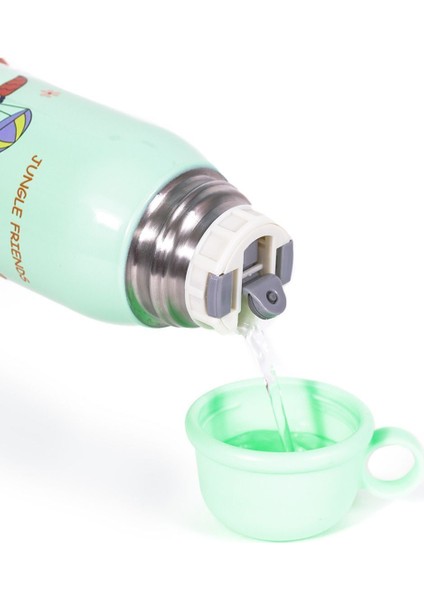 Yeşil Jungle Friends Çelik Çocuk Matara 550 Ml, Şık ve Sağlam Tasarım