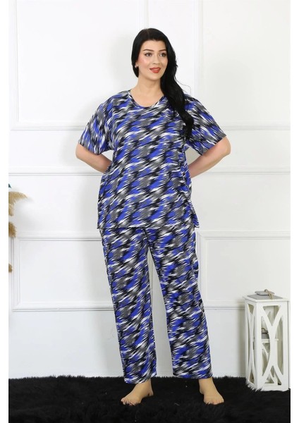 Kadın 5xl-6xl-7xl-8xl Büyük Beden Kısa Kol Pijama Takım Saks modelleri
