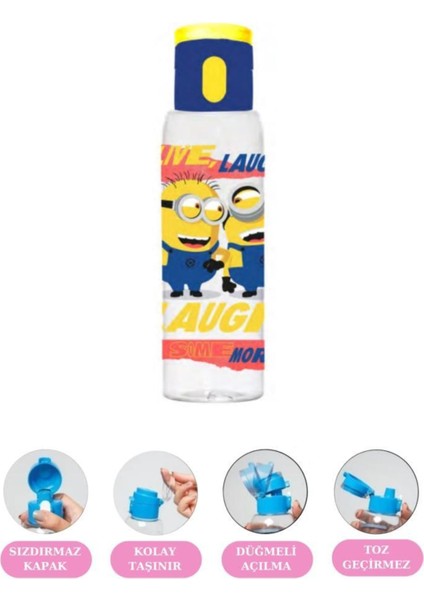 Minyonlar 3 Bölmeli Okul Kabı ve Suluğu, Düğmeli Matara ve Beslenme Seti fiyatları