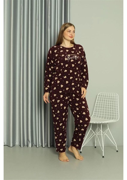 Polar Kadın Büyük Beden Pijama Takımı Bordo modelleri