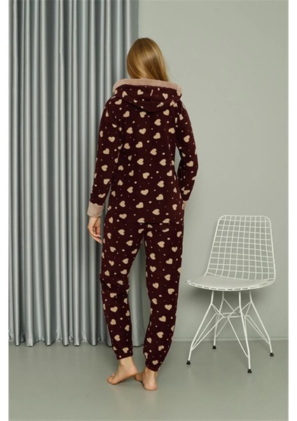 Polar Kadın Kapşonlu Pijama Takımı Bordo indirimleri