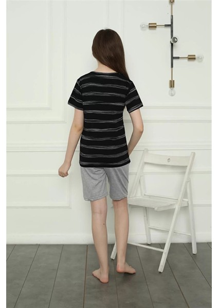 Kız Çocuk Penye Şortlu Pijama Takım Siyah fırsatları