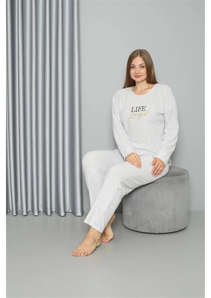 Welsoft Polar Kadın Büyük Beden Pijama Takımı Ekru fırsatları