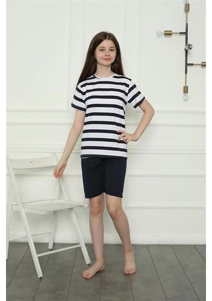 Kız Çocuk Penye Şortlu Pijama Takım Lacivert fiyatları