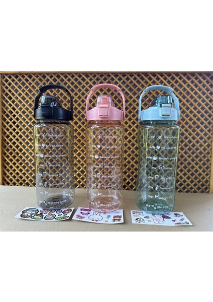 2000 ml Pembe Motivasyon Matara, Spor ve Ofis Için Bpa Içermeyen Suluk modelleri