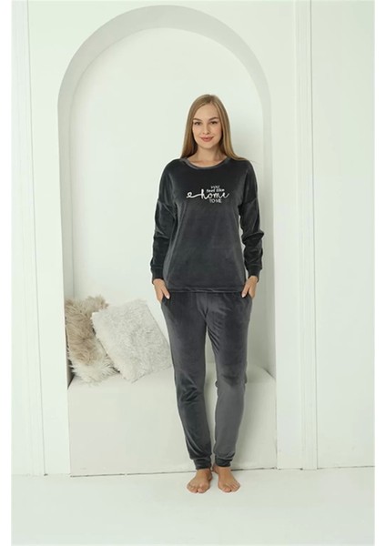 Kadın Kadife Füme Pijama Takım modelleri