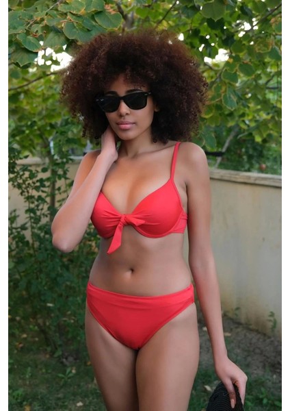 Kadın Destekli Fiyonklu Alt Üst Kırmızı Bikini Takım fiyatları