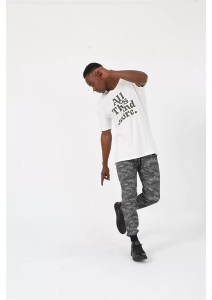 Erkek Pamuk Alt Eşofman Gri