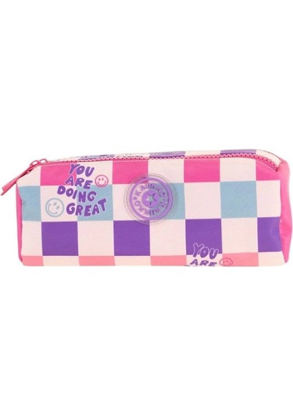 Iki Bölmeli Sevimli Kız Çocuk Okul Kalem Çantası Pembe Mor K2698