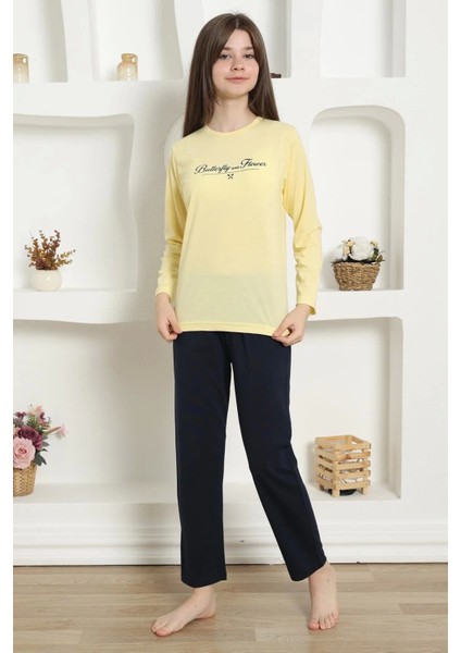 Kız Çocuk Penye Pijama Takım Sarı