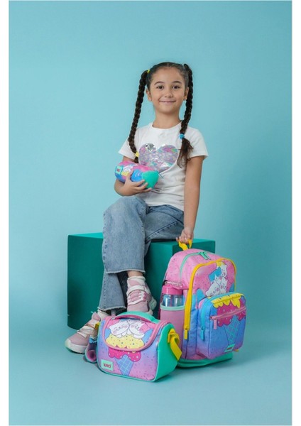 Renkli Dondurma Desenli 3'lü Okul Çanta Seti, Şık ve Kullanışlı Tasarım