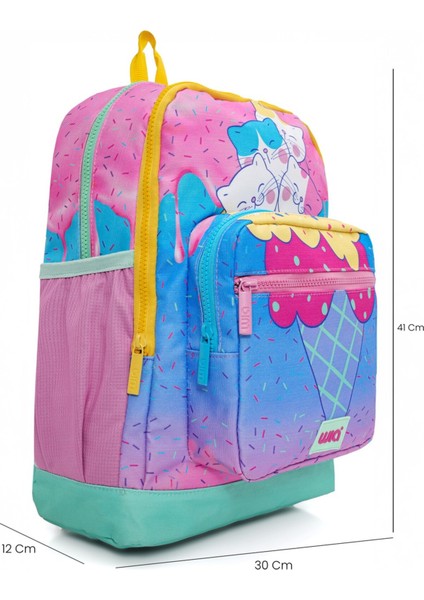 Renkli Dondurma Desenli 3'lü Okul Çanta Seti, Şık ve Kullanışlı Tasarım fırsatları