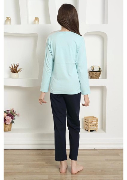 Kız Çocuk Penye Pijama Takım Su Yeşili modelleri