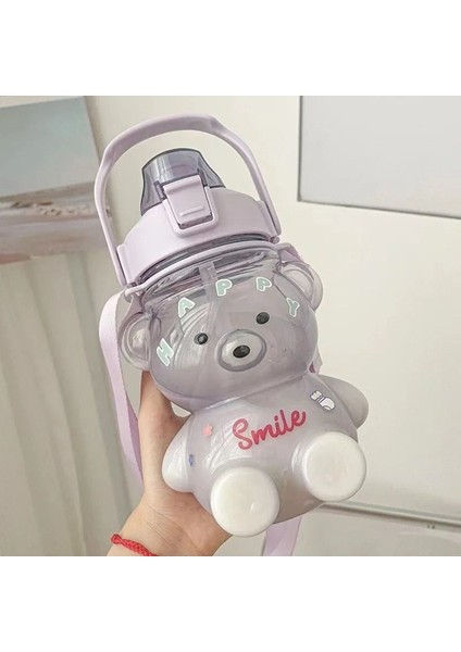 Çocuk Ayıcık Desenli 1000 ml Su Matara, Sağlıklı ve Şık Seyahat Suluğu
