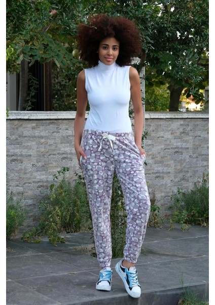 Kadın Welsoft Polar Tek Alt Pijama Mor modelleri