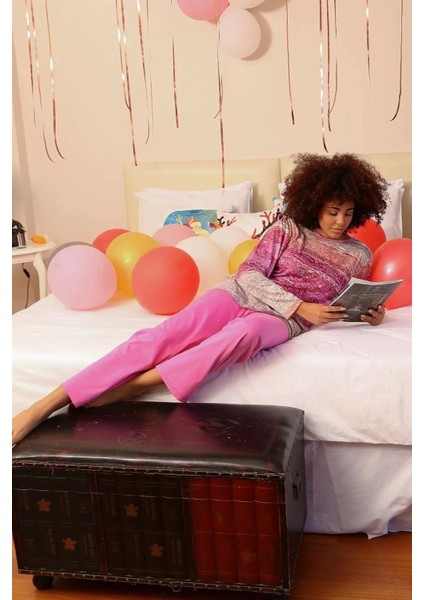 Kadın Uzun Kol Penye Pijama Takım Fuşya fiyatları