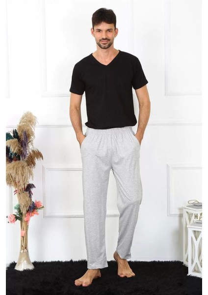 Erkek Pamuk Gri Tek Alt Pijama