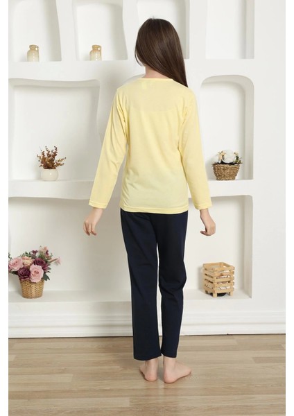 Kız Çocuk Penye Pijama Takım Sarı modelleri