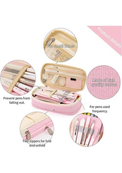 Çok Fonksiyonlu, Renkli Kanvas Kalemlik, Okula Uygun Düzenleyici Aksesuar