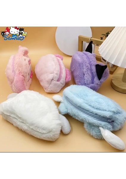 Mor Sevimli Kawaii Tasarımı Yumuşak Kumaş Çanta ve Kalem Kutusu fırsatları