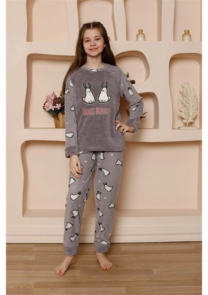 Kız Çocuk Welsoft Polar Gri Pijama Takımı fiyatları