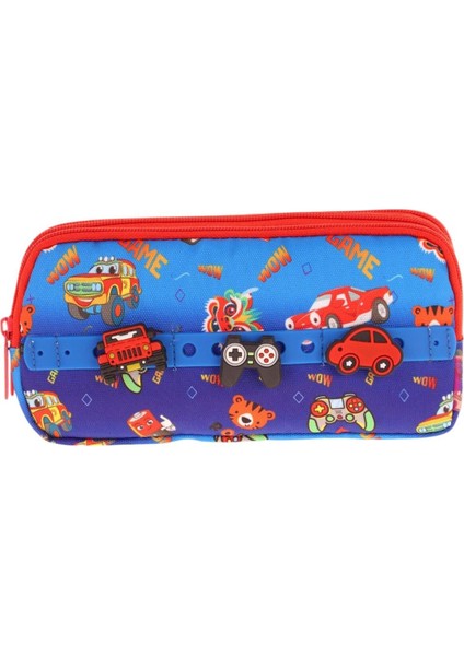 Mavi Kırmızı Arabalar Erkek Çocuk Üç Bölmeli Okul Kalem Çantası L8258 fiyatları