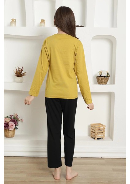 Kız Çocuk Penye Pijama Takım Sarı modelleri