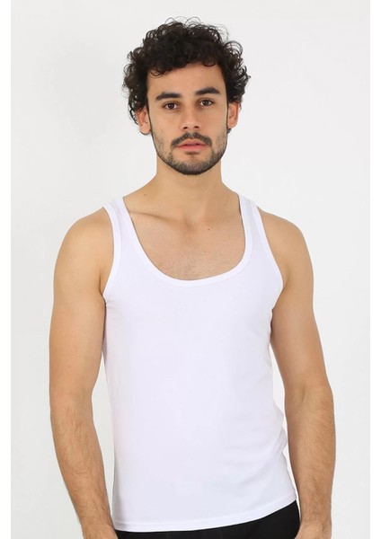 Erkek Penye Beyaz Atlet