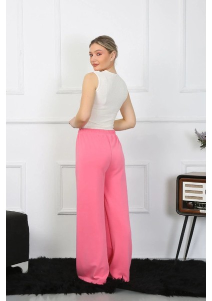 Kadın Bol Paça Penye Pembe Alt Üst Takım fırsatları