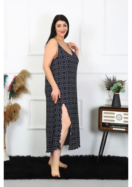 Kadın Büyük Beden Ip Askılı Pamuklu Uzun Gecelik fiyatları