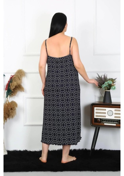 Kadın Büyük Beden Ip Askılı Pamuklu Uzun Gecelik modelleri