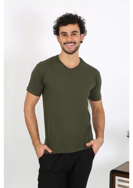 Erkek Penye Haki 3'lü Pijama Takımı