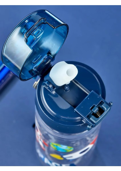 500ML Lacivert Astronot Pipetli Matara, Kapaklı Su Şişesi, Öğrenci ve Okul Için modelleri