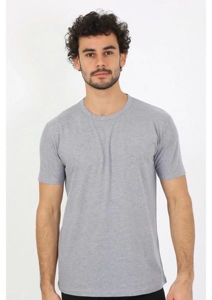 Erkek Sıfır Yaka Gri Penye Atlet