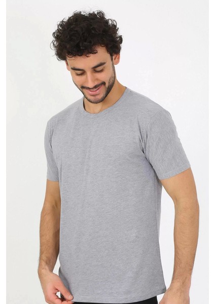 Erkek Sıfır Yaka Gri Penye Atlet