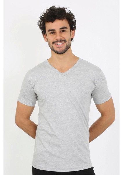Erkek V Yaka Gri Penye Atlet fırsatları