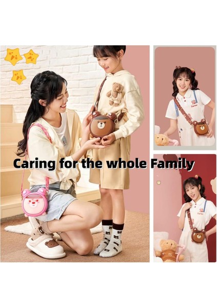 Sevimli Ayıcıklı Çocuk Matara, Çift Kapak, Pipetli, Askılı, Sticker Hediyeli modelleri