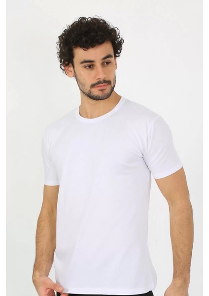 Erkek Sıfır Yaka Beyaz Penye Atlet