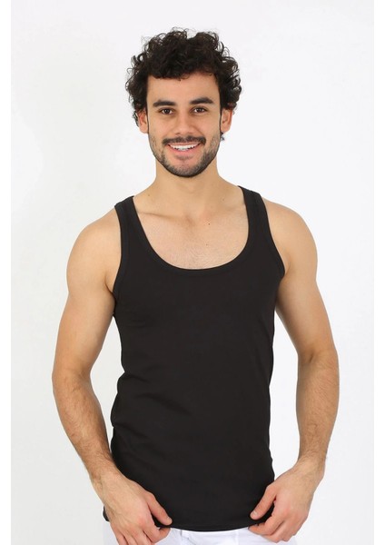 Erkek Penye Siyah Atlet