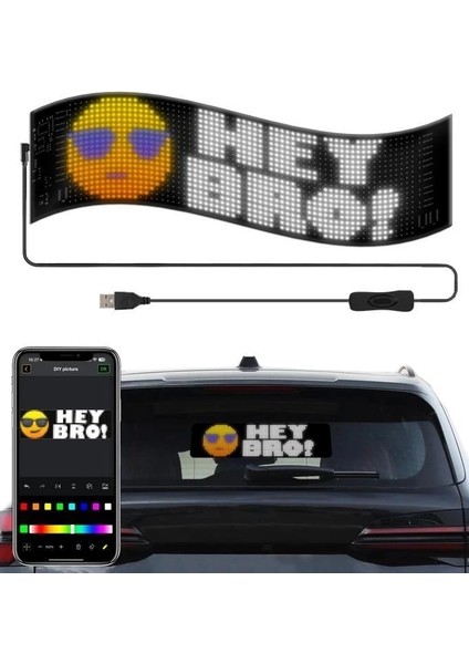 RP937 LED Matrix Panel 16X64CM Telefon Kontrollü Kayar LED Animasyon Aydınlatma fırsatları