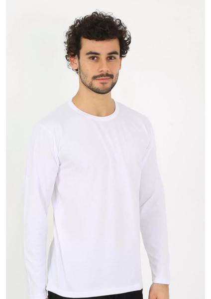 Erkek Sıfır Yaka Uzun Kol Beyaz Fanila fırsatları