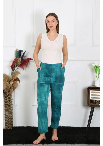 Kadın Pamuk Cepli 3 Iplik Alt Eşofman Turkuaz fiyatları