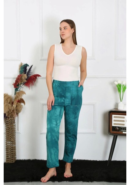 Kadın Pamuk Cepli 3 Iplik Alt Eşofman Turkuaz indirimleri