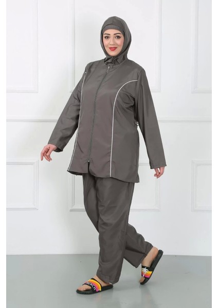 Büyük Beden Tesettür Büyük Mayo Füme