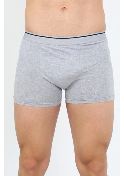 Erkek Pamuk Likralı Boxer Gri