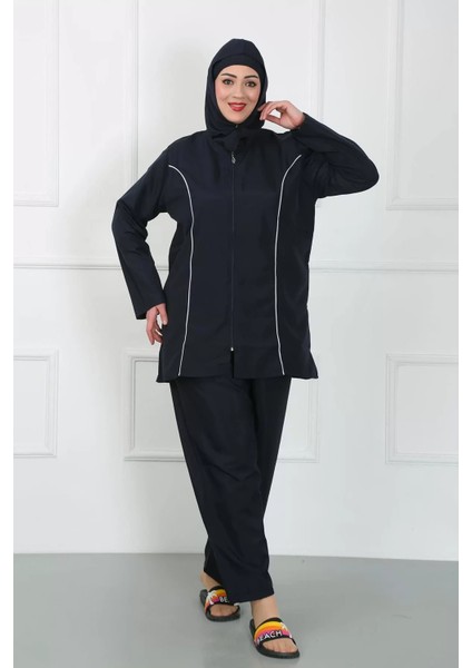 Büyük Beden Tesettür Büyük Mayo Lacivert modelleri
