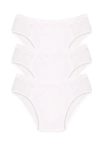 Erkek Pamuk 3lü Beyaz Slip